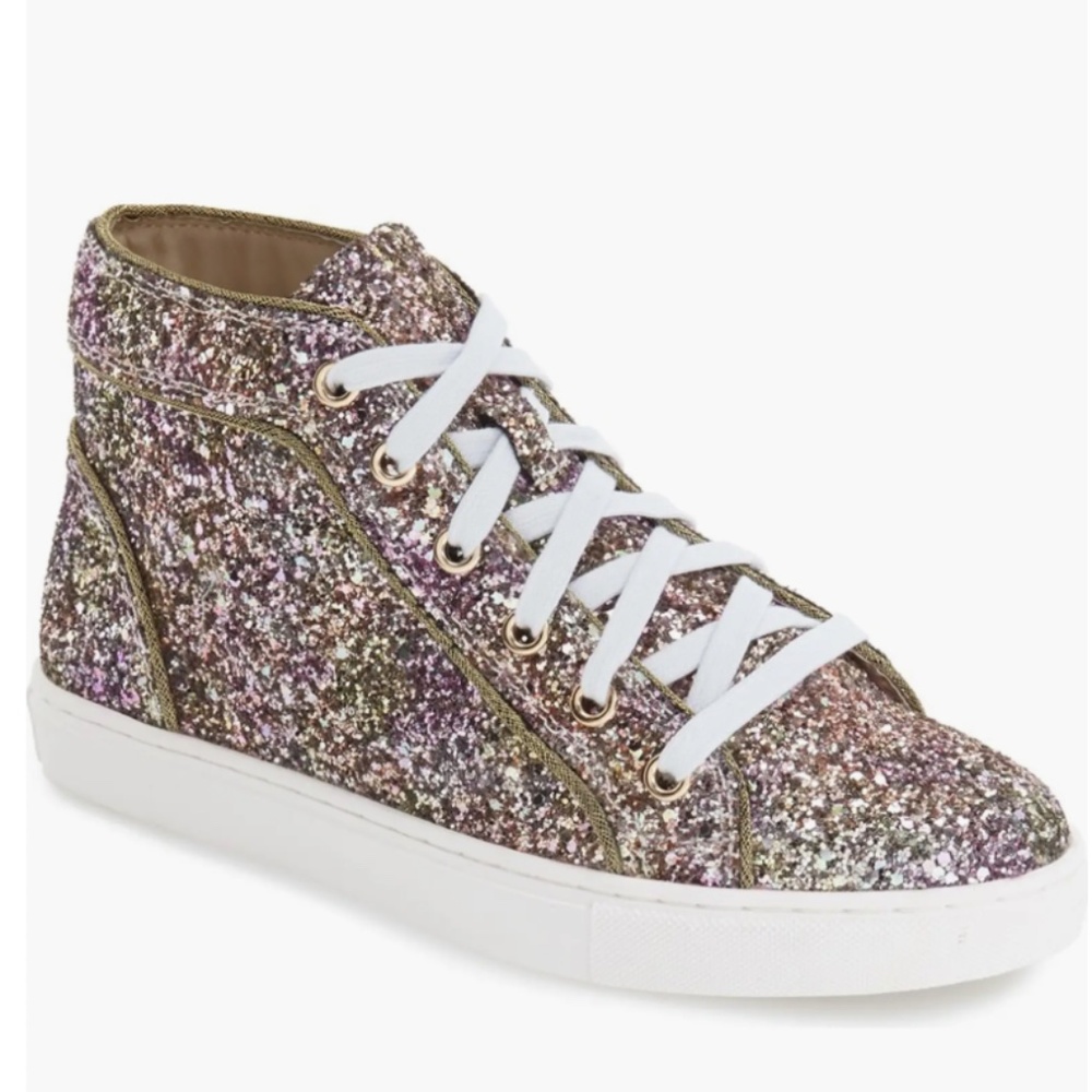 NWT Steve Madden Levels-G Glitter High Top Sneakers Size 7.5